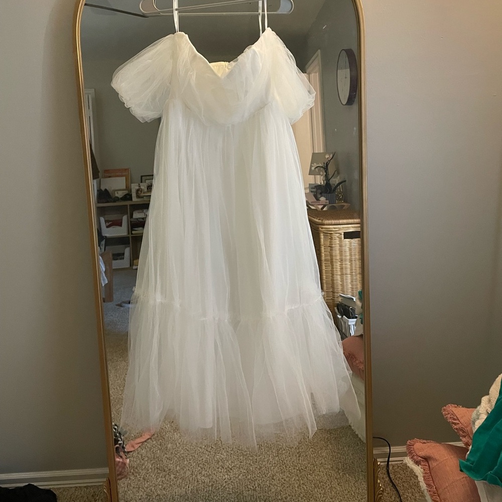 Lulu’s white off the shoulder dress